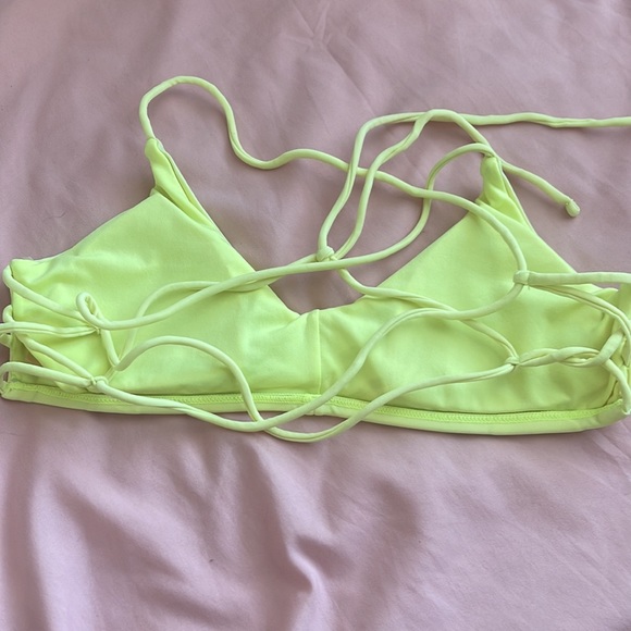 Strappy lace up neon bikini top - Picture 2 of 2